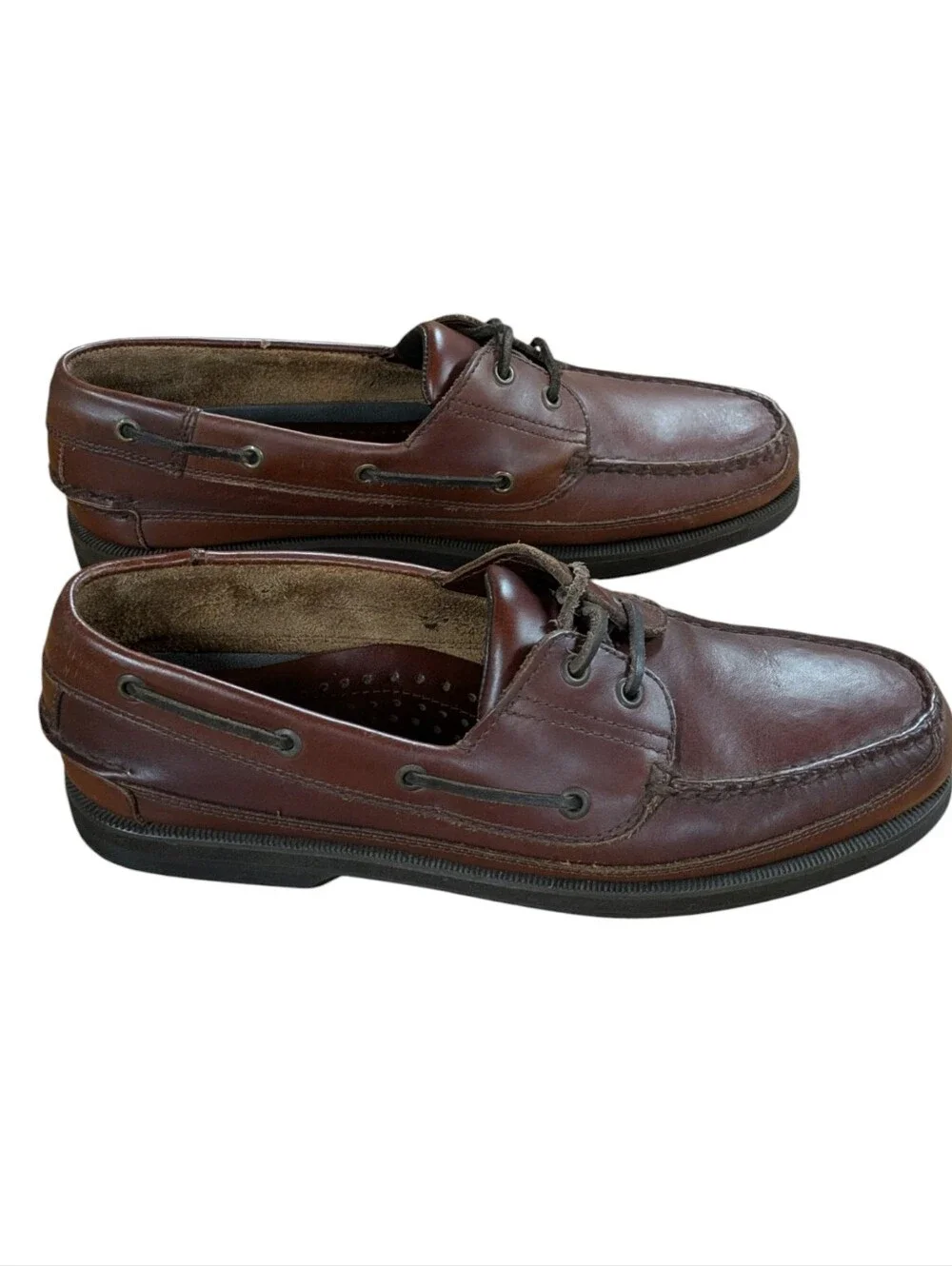 Bass Harry Leather Moccasin Boat Shoe Brown Size 10 M